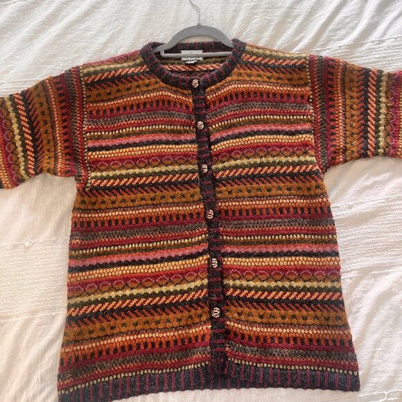 SFDG 100% Alapaca Colorful Cardigan Size M - Picture 2 of 7